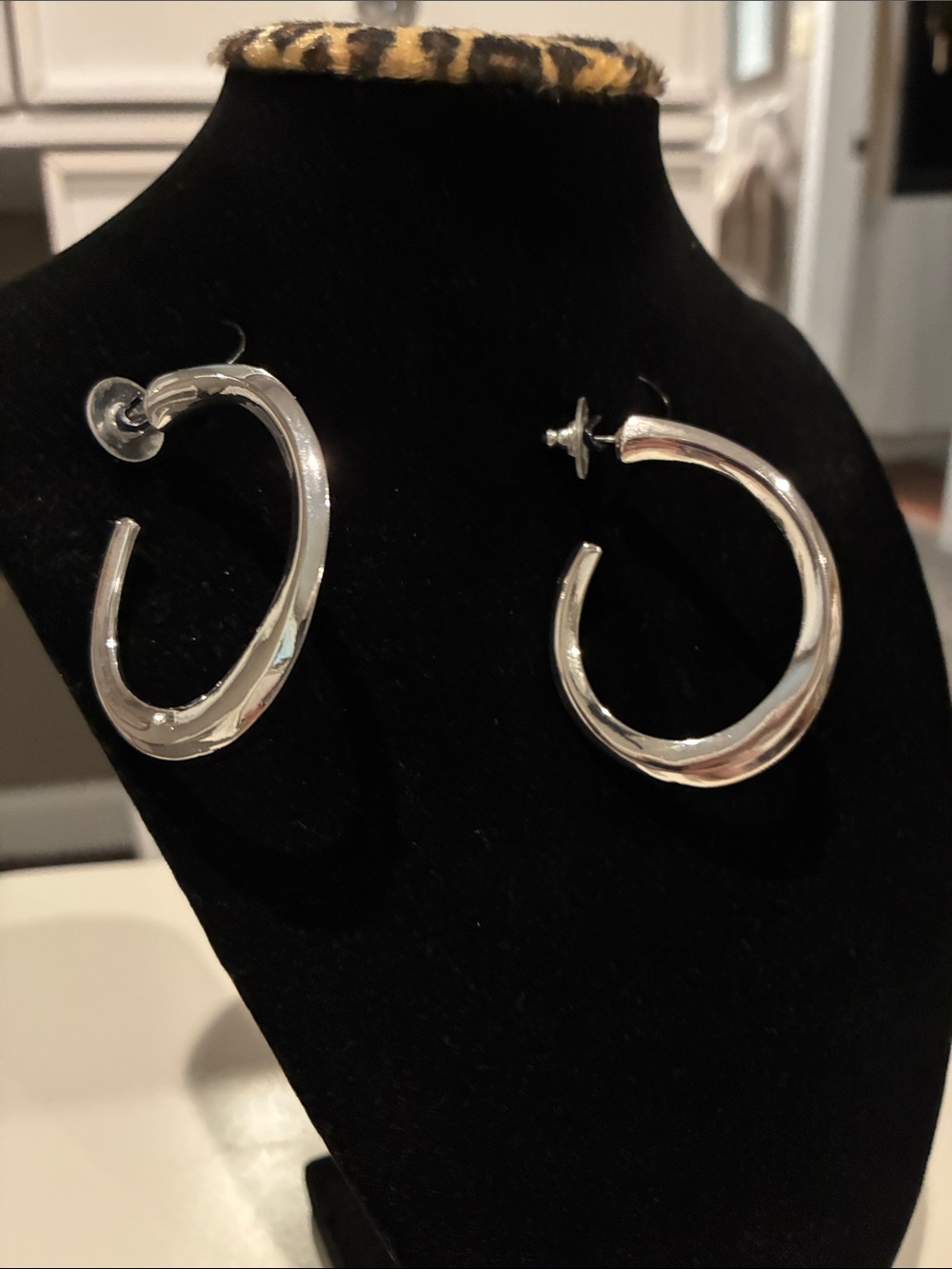 Silver Hoop Earrings - Polished Chunky Hoop Earrings